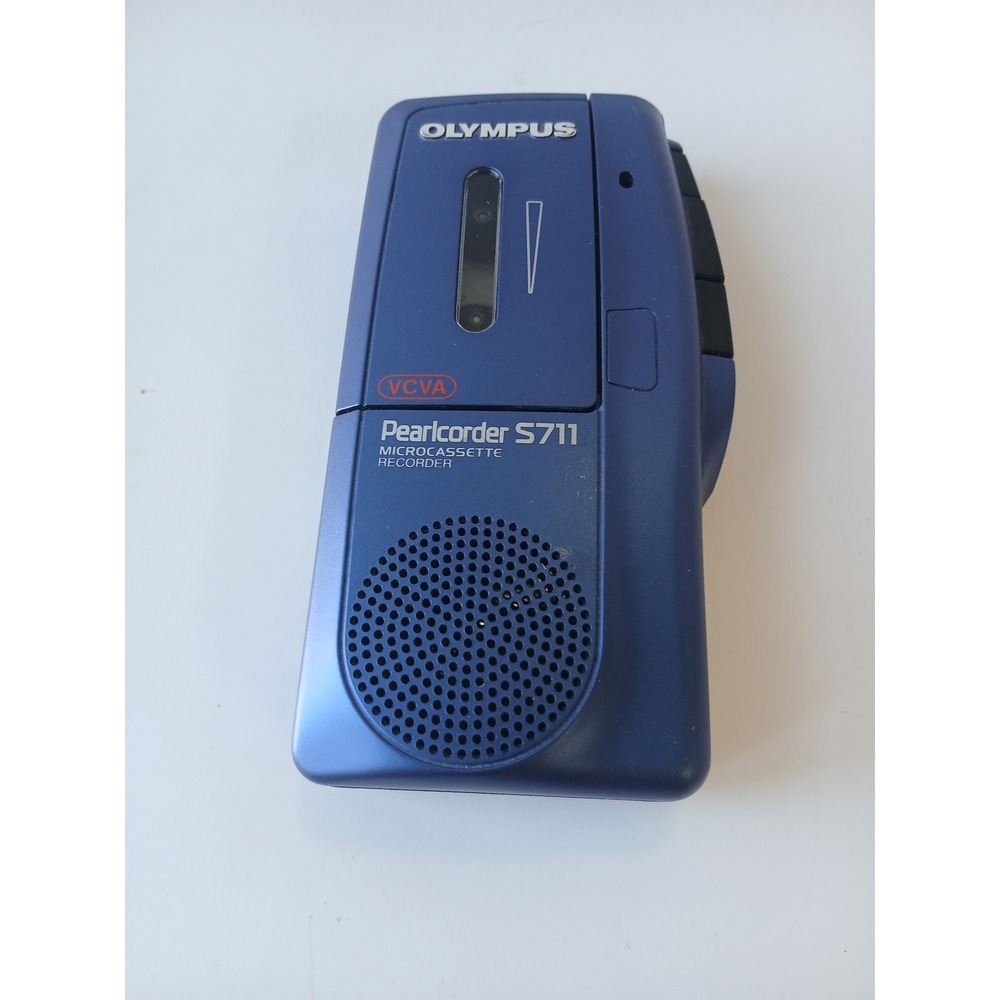 Olympus Pearlcorder S711 Microcassette Recorder VCVA Blue Handheld Dictation